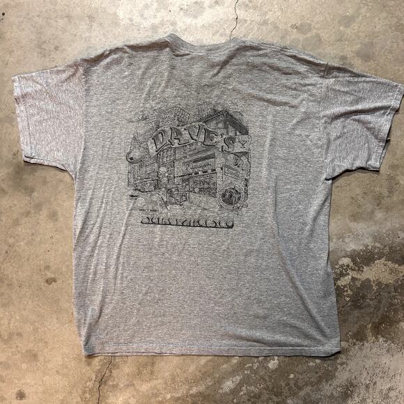 Vintage Dave’s SF Tee 90s Fruit of the Loom Gray 2XL Distressed Graphic - Picture 6 of 10